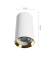 Chloe Variosa GU10 opbouw GU10 - 230V, IP20, 55x100mm, wit / goud, rond, zonder lichtbron