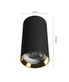 Chloe Variosa GU10 opbouw GU10 - 230V, IP20, 55x100mm, zwart / goud, rond, zonder lichtbron
