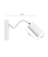 Squalla Variosa Flexi Switch GU10 - wandlamp zonder lichtbron, 230V, IP20, 55x100x410mm, wit, rond