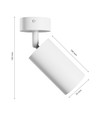 GU10 Wand/plafond gemonteerde spot - Wit, opbouw, IP20, zonder lichtbron