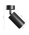 GU10 Wand-/plafondspot - Zwart, opbouw, IP20, zonder lichtbron