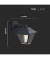 E27 Wandlamp - IP44 buiten, zwart, zonder lichtbron