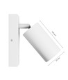 Squalla Variosa GU10 - schakelaar, wandlamp, zonder lichtbron, 230V, IP20, 55x100mm, wit, rond