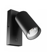 GU10 Wandlamp met schakelaar - IP20, Ø5,5cm, 5,5x10cm, Zwart, Rond, Zonder lichtbron
