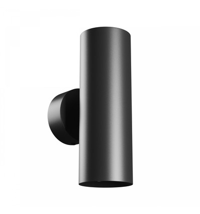 Dubbele GU10 wandlamp - Rond, zwart