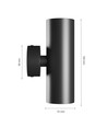 Dubbele GU10 wandlamp - Rond, zwart