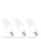 3 stuks E14 6W LED kaarslamp - C37, warm wit, 3000K