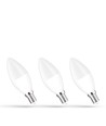 3 stuks E14 6W LED kaarslamp - C37, warm wit, 3000K