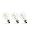 3 stuks E27 7W LED lamp - GLS, filament, 770lm, warm wit, 3-pack