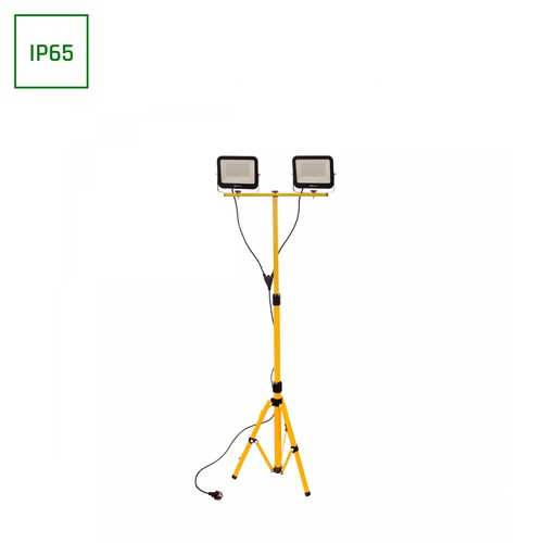 2x50W met statief - IP66, neutraal wit, werklampen, 110°, 210cm kabel