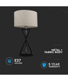 V-Tac moderne design tafellamp - Wit/zwart, 1,5 meter snoer, E27 fitting, zonder lichtbron