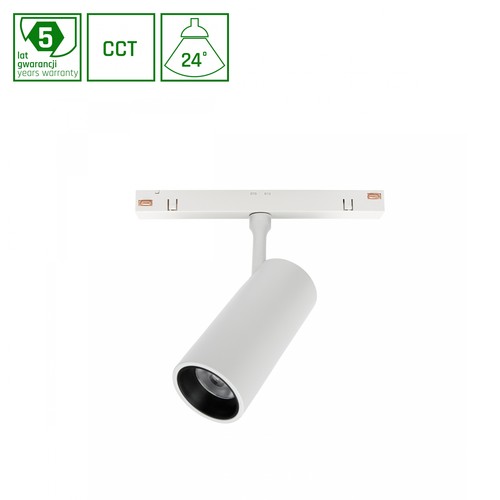 10W Shift Spot M railspot voor 48V - 24°, RA90, CCT, 5 jaar garantie, 48V DC