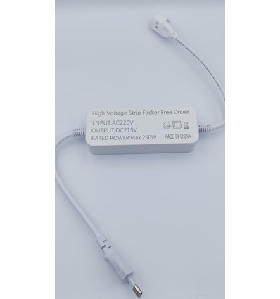 Stekker voor 230V LED-strip (Type X-2) - Flikkervrij, incl. eindkap, niet dimbaar, 230V