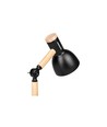 Tafellamp van zwart metaal en hout - 1,5 meter snoer, E27 fitting, zonder lichtbron