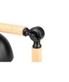Tafellamp van zwart metaal en hout - 1,5 meter snoer, E27 fitting, zonder lichtbron