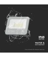 50W LED breedstraler - 135lm/W, Samsung LED chip, werklamp, 1m kabel, buiten