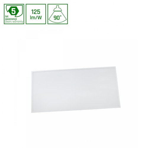 60x120 LED paneel, 60W - 125lm/W, UGR19, wit frame, 5 jaar garantie