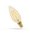 E14 2W LED-kaarslamp - C35, filament, amberkleurig glas, extra warm