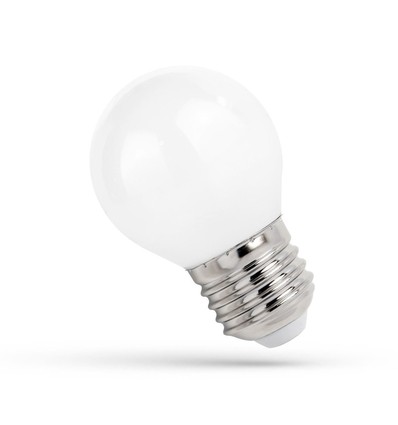 E27 1W LED kogellamp - G45, mat glas