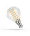 E14 1W LED kogellamp - G45, filament, helder glas