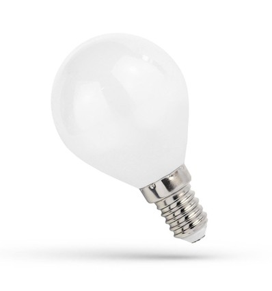 E14 1W LED kogellamp - G45, filament, mat glas