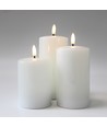 LED Stompkaarsen, 3 stuks, vlameffect, wit - Incl afstandsbediening en timer, 10/12,5/15cm hoog, Ø7,5cm, echte was