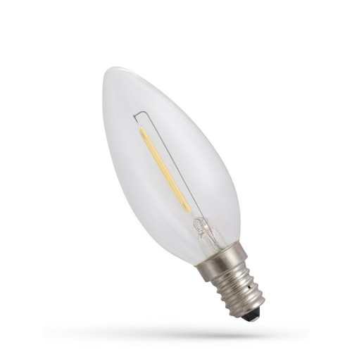 E14 1W LED-lamp - C35, kooldraad, extra warm wit, 1800K