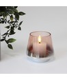 LED Blokkaarsen, 2 stuks, vlam effect, wit - 5 cm hoog, Ø5 cm, werkt met afstandsbediening, echte was