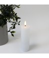 LED blokkaars 15 cm hoog, vlam effect, wit - Ø5 cm, werkt met afstandsbediening, timer, echte was