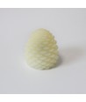 LED Dennenappelkaars, knipperend vlam effect, wit - Hoogte 8cm, Ø6cm, echte was