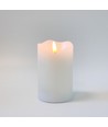 LED Stompkaars 12,5cm hoog, vlameffect, wit - Ø7,5cm, 12,5cm hoog, werkt met afstandsbediening, timer, echte was
