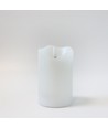 LED Stompkaars 12,5cm hoog, vlameffect, wit - Ø7,5cm, 12,5cm hoog, werkt met afstandsbediening, timer, echte was