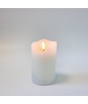 LED Stompkaars 12,5cm hoog, vlameffect, wit - Ø7,5cm, 12,5cm hoog, werkt met afstandsbediening, timer, echte was