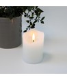 LED Stompkaars 10cm hoog, vlameffect, wit - Ø7,5cm, 10cm hoog, werkt met afstandsbediening, timer, echte was