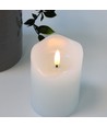 LED Stompkaars 10cm hoog, vlameffect, wit - Ø7,5cm, 10cm hoog, werkt met afstandsbediening, timer, echte was