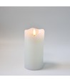 LED Stompkaars 15cm hoog, vlameffect, wit - Ø7,5cm, 15cm hoog, werkt met afstandsbediening, timer, echte was