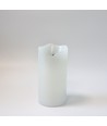 LED Stompkaars 15cm hoog, vlameffect, wit - Ø7,5cm, 15cm hoog, werkt met afstandsbediening, timer, echte was