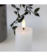 LED Stompkaars 10cm hoog, vlameffect, wit - Ø5cm, 10cm hoog, werkt m. afstandsbediening, timer, echte was