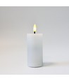 LED Stompkaars 10cm hoog, vlameffect, wit - Ø5cm, 10cm hoog, werkt m. afstandsbediening, timer, echte was