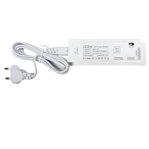 36W meubelspot voeding - Plug and Play, voor Sono/Cabi/Reco, max 6 spots