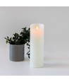 LED XL Stompkaars 30cm hoog, vlameffect, wit - Ø10cm, 30cm hoog, werkt m. afstandsbediening, timer, echte was