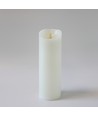 LED XL Stompkaars 30cm hoog, vlameffect, wit - Ø10cm, 30cm hoog, werkt m. afstandsbediening, timer, echte was