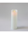 LED XL Stompkaars 30cm hoog, vlameffect, wit - Ø10cm, 30cm hoog, werkt m. afstandsbediening, timer, echte was