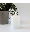 LED Stompkaars 10cm hoog, gesmolten look, vlameffect - Ø7,5cm, 10cm hoog, werkt m. afstandsbediening, echte was