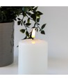 LED Stompkaars 10cm hoog, gesmolten look, vlameffect - Ø7,5cm, 10cm hoog, werkt m. afstandsbediening, echte was