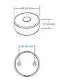 LEDlife rWave zwarte ronde mini afstandsbediening - 1 zone, incl. magneethouder