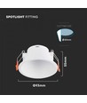 MR16/GU10 Downlight anti-verblinding - Excl. lichtbron, wit, Zaaggat: Ø8,3 cm, Afmetingen: Ø9,3 cm