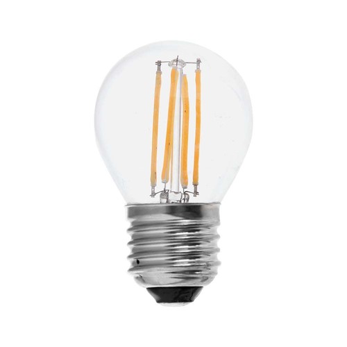 E27 4W 3-staps dimbare LED kogellamp - G45, filament, helder glas