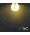 E27 4W 3-staps dimbare LED kogellamp - G45, filament, helder glas
