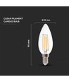 E14 4W 3-staps dimbare LED-kaarslamp - Filament, warm wit